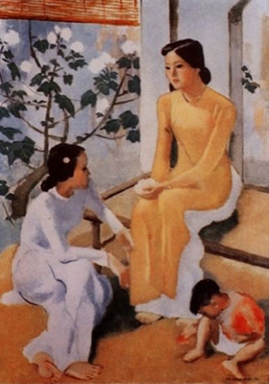 Hai thiếu nữ và em bé